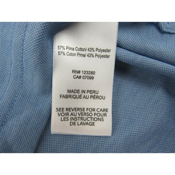 Travis Mathew Mens Golf Polo Shirt M Blue Grey Pima Cotton - Picture 6 of 7